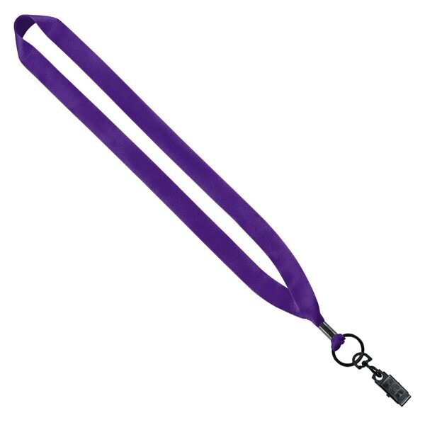 Polyester Lanyard with Metal Crimp & Bulldog Clip, 3/4"