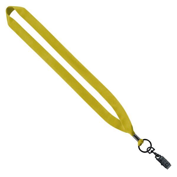Polyester Lanyard with Metal Crimp & Bulldog Clip, 3/4"