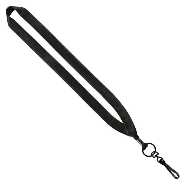 Polyester Lanyard with Metal Crimp & Swivel Snap Hook, 3/4"