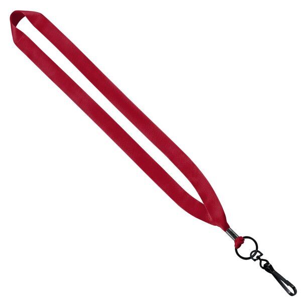 Polyester Lanyard with Metal Crimp & Swivel Snap Hook, 3/4"