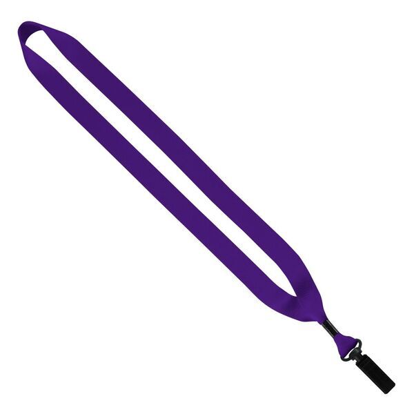 Polyester Lanyard with Bulldog Clip, 3/4"