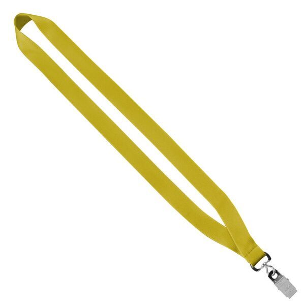 Economy Polyester Lanyard with Sewn Silver Tone Metal Bulldog Clip, 3/4"