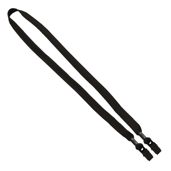Double-Ended Polyester Shoelace Lanyard with Metal Crimp and Metal Bulldog Clip, 5/8"