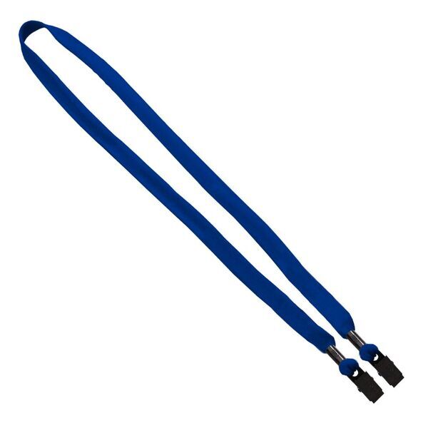Double-Ended Polyester Shoelace Lanyard with Metal Crimp and Metal Bulldog Clip, 5/8"