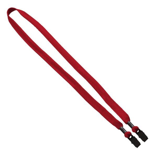 Double-Ended Polyester Shoelace Lanyard with Metal Crimp and Metal Bulldog Clip, 5/8"