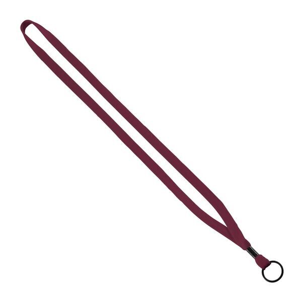 Cotton Lanyard with Metal Crimp & Split-Ring, 1/2"