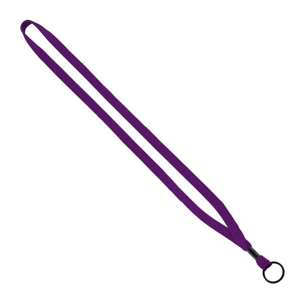 Cotton Lanyard with Metal Crimp & Split-Ring, 1/2"
