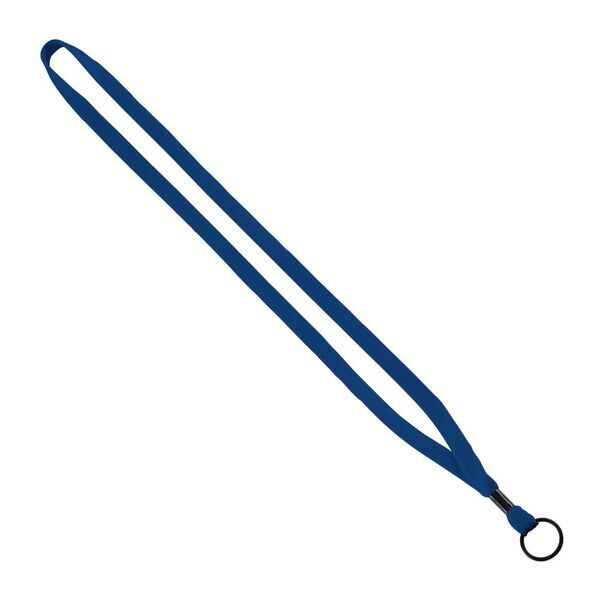 Cotton Lanyard with Metal Crimp & Split-Ring, 1/2"