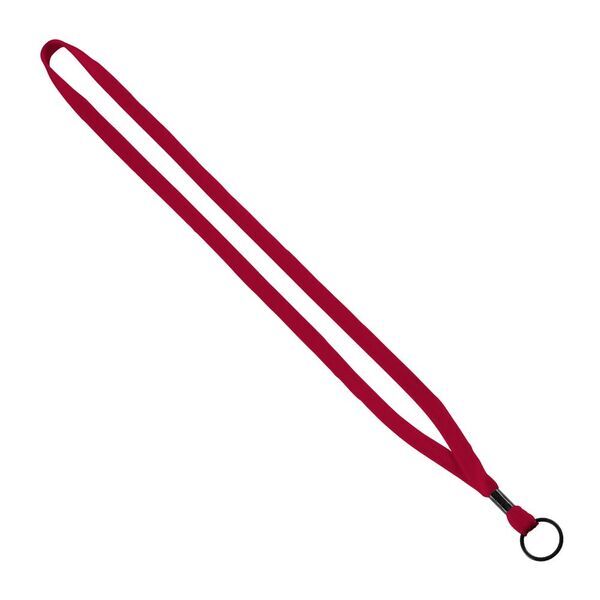 Cotton Lanyard with Metal Crimp & Split-Ring, 1/2"