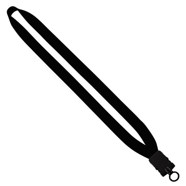 Cotton Lanyard with Plastic Snap-Buckle Release & O-Ring, 3/4"