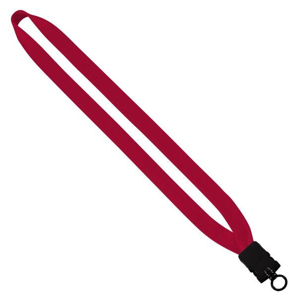 Cotton Lanyard with Plastic Snap-Buckle Release & O-Ring, 3/4"