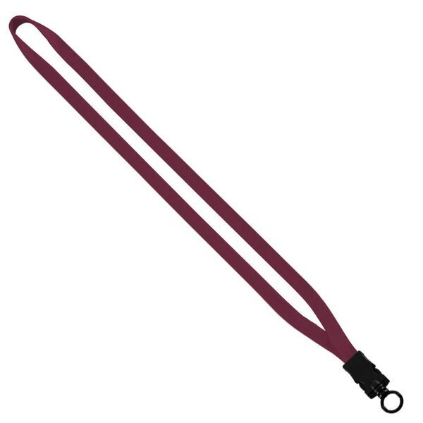 Cotton Lanyard with Plastic Snap-Buckle Release & O-Ring, 1/2"