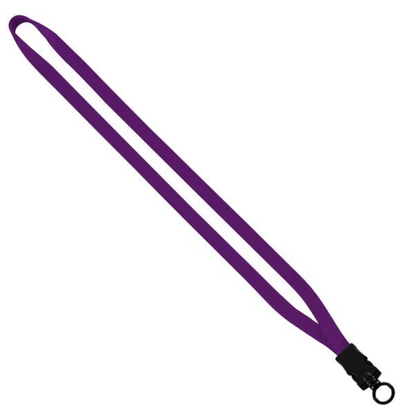 Cotton Lanyard with Plastic Snap-Buckle Release & O-Ring, 1/2"