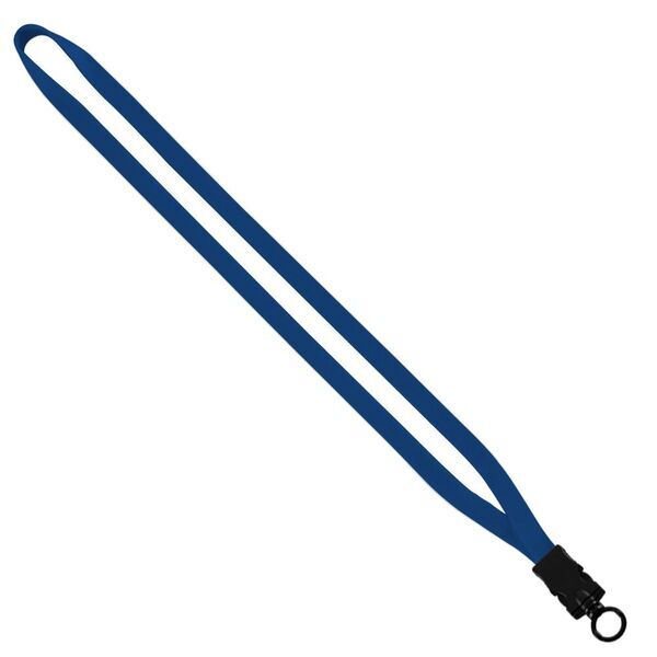 Cotton Lanyard with Plastic Snap-Buckle Release & O-Ring, 1/2"