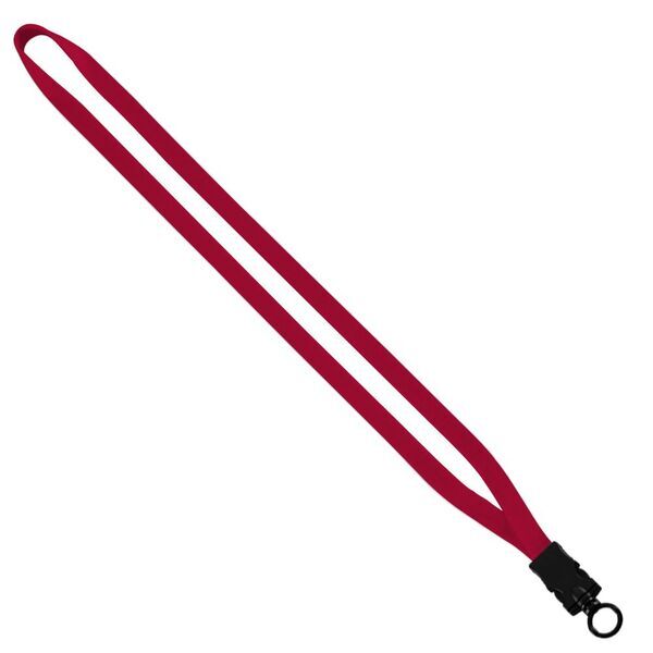 Cotton Lanyard with Plastic Snap-Buckle Release & O-Ring, 1/2"