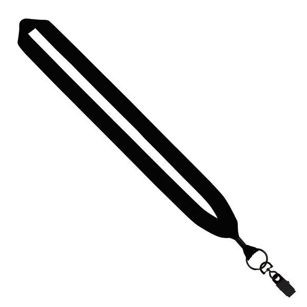 Cotton Lanyard with Metal Crimp & Metal Bulldog Clip, 1"