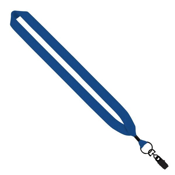 Cotton Lanyard with Metal Crimp & Metal Bulldog Clip, 1"