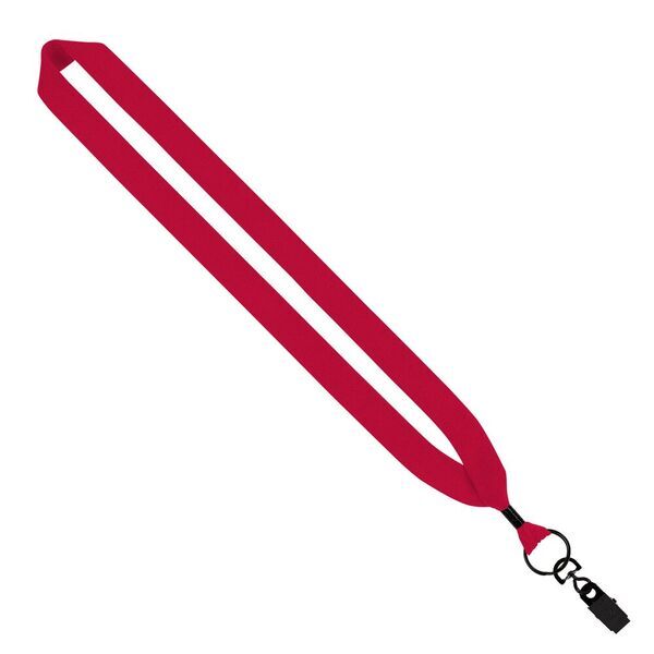 Cotton Lanyard with Metal Crimp & Metal Bulldog Clip, 1"
