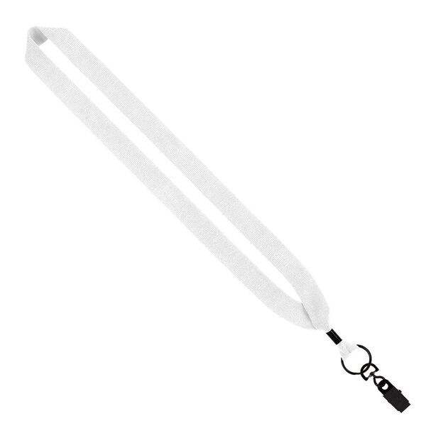 Cotton Lanyard with Metal Crimp & Metal Bulldog Clip, 1"