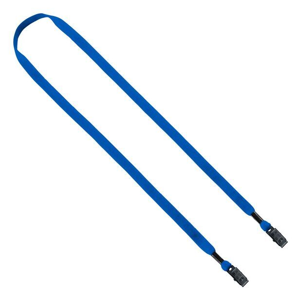 Cotton Double Bulldog Clip Lanyard, 1/2"