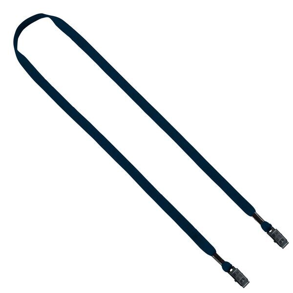 Cotton Double Bulldog Clip Lanyard, 1/2"