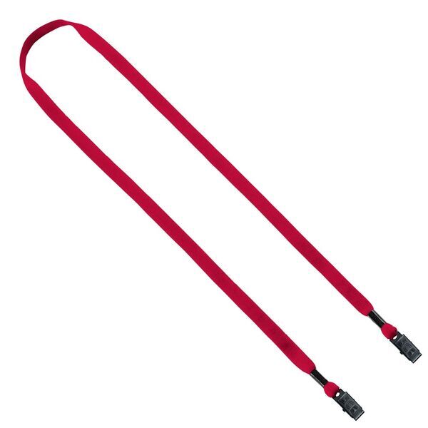Cotton Double Bulldog Clip Lanyard, 1/2"