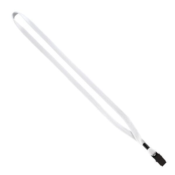 Cotton Lanyard with Metal Crimp & Bulldog Clip, 1/2"