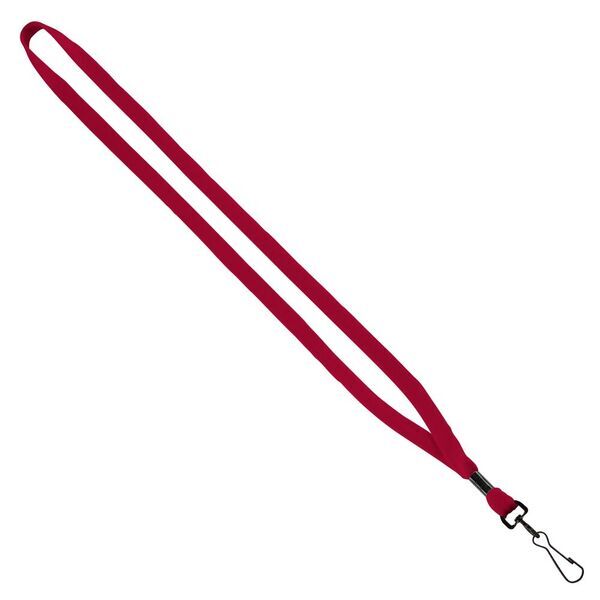 Cotton Lanyard with Metal Crimp & Swivel Snap Hook, 1/2"