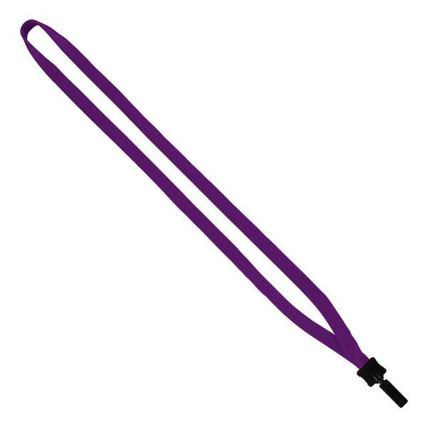 Cotton Lanyard with Plastic Clamshell & Bulldog Clip, 1/2"