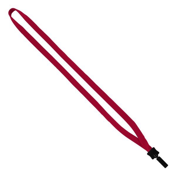 Cotton Lanyard with Plastic Clamshell & Bulldog Clip, 1/2"