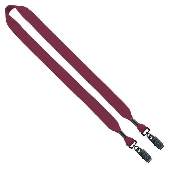 Cotton Double Bulldog Clip Lanyard, 3/4"