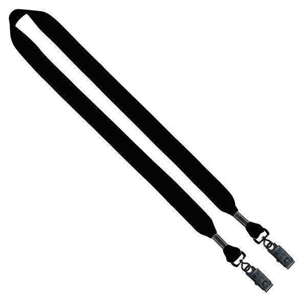 Cotton Double Bulldog Clip Lanyard, 3/4"