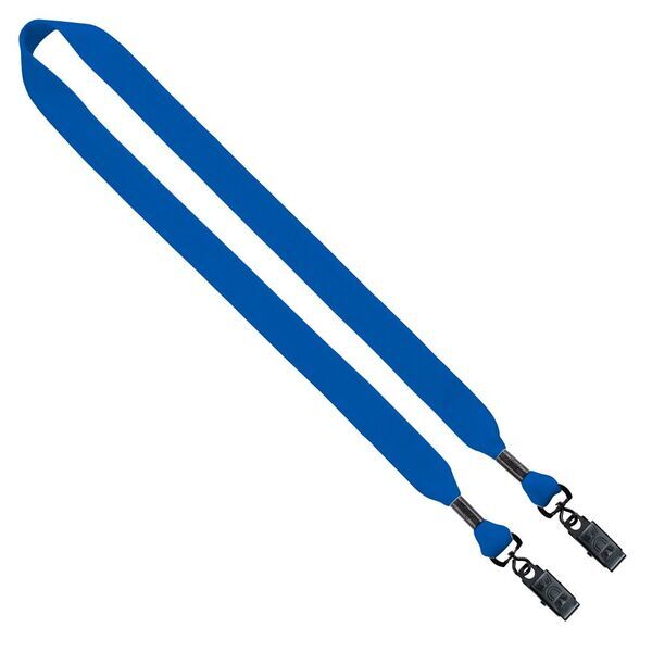 Cotton Double Bulldog Clip Lanyard, 3/4"
