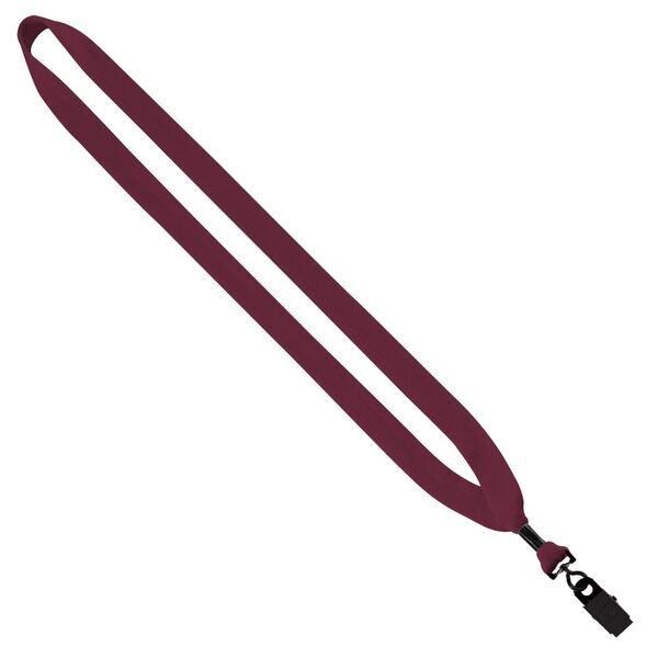 Cotton Lanyard with Metal Crimp & Bulldog Clip, 3/4"