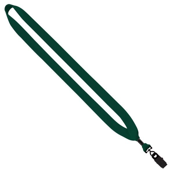 Cotton Lanyard with Metal Crimp & Bulldog Clip, 3/4"