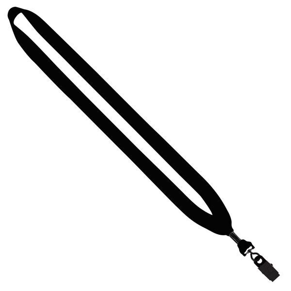 Cotton Lanyard with Metal Crimp & Bulldog Clip, 3/4"