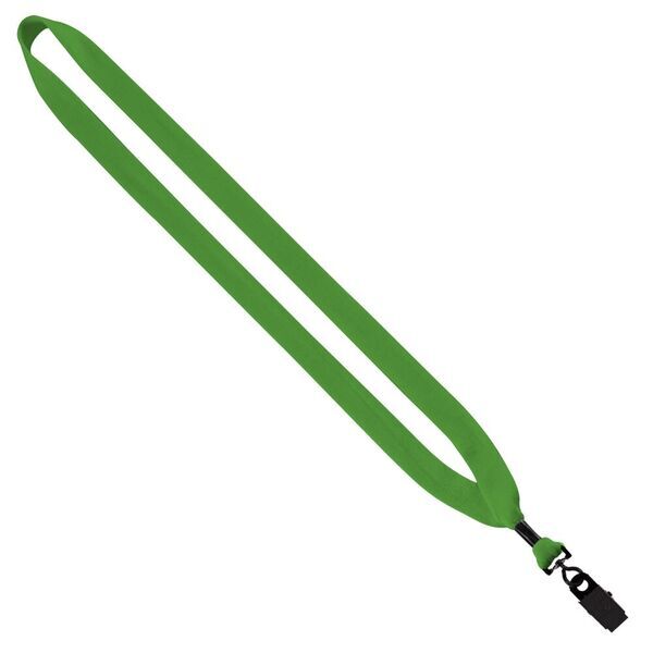Cotton Lanyard with Metal Crimp & Bulldog Clip, 3/4"