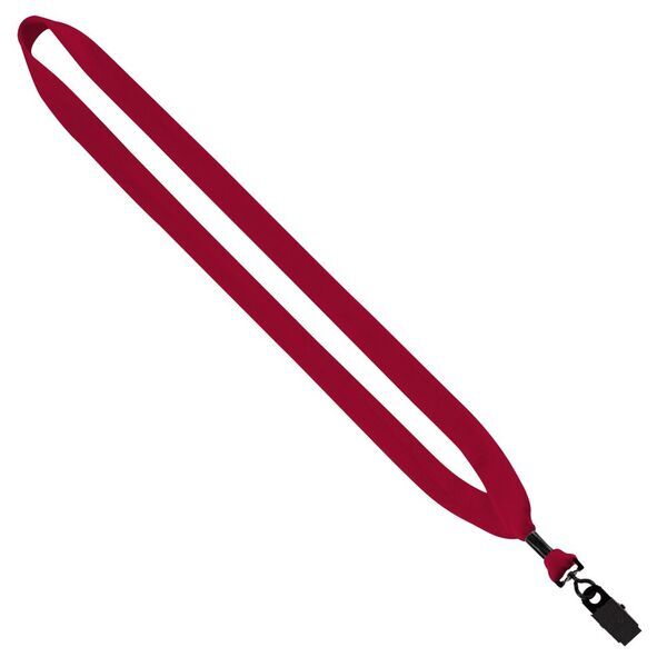 Cotton Lanyard with Metal Crimp & Bulldog Clip, 3/4"