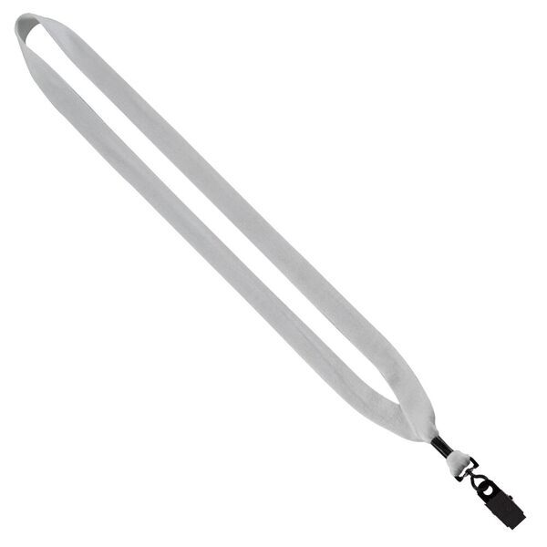 Cotton Lanyard with Metal Crimp & Bulldog Clip, 3/4"