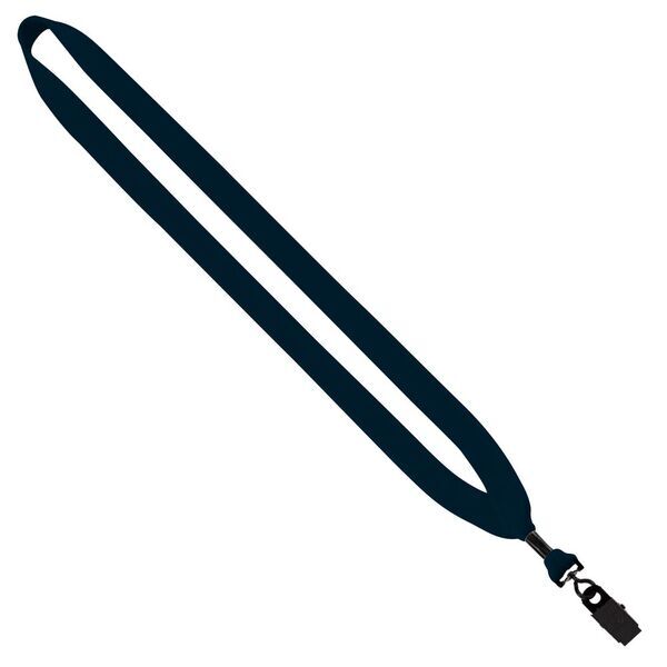 Cotton Lanyard with Metal Crimp & Bulldog Clip, 3/4"