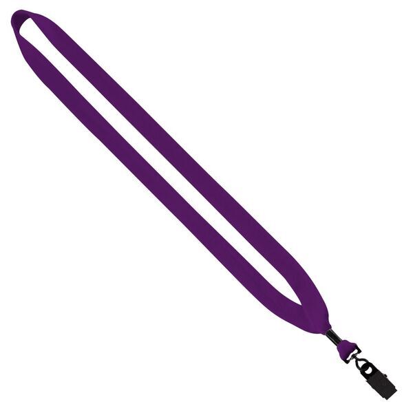 Cotton Lanyard with Metal Crimp & Bulldog Clip, 3/4"