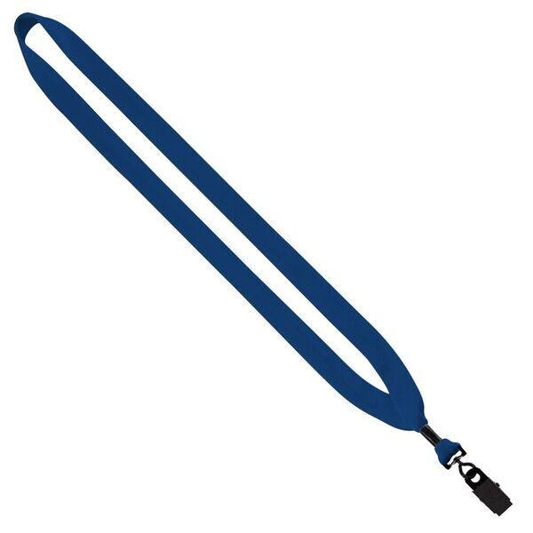 Cotton Lanyard with Metal Crimp & Bulldog Clip, 3/4"