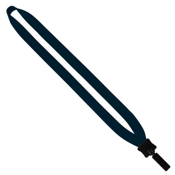 Cotton Lanyard with Plastic Clamshell & Bulldog Clip, 3/4"