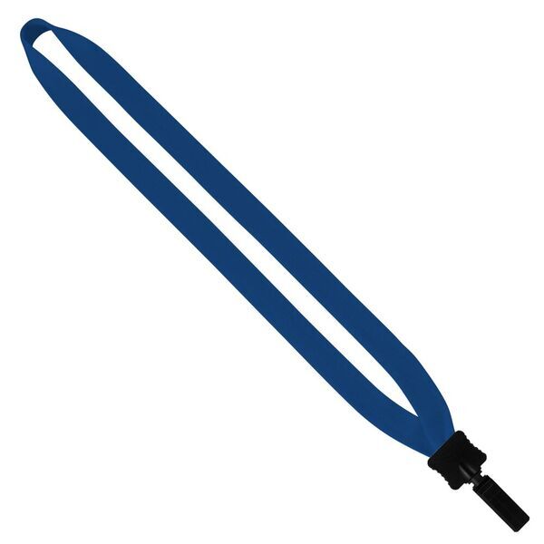 Cotton Lanyard with Plastic Clamshell & Bulldog Clip, 3/4"