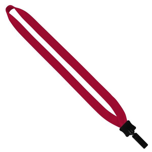 Cotton Lanyard with Plastic Clamshell & Bulldog Clip, 3/4"
