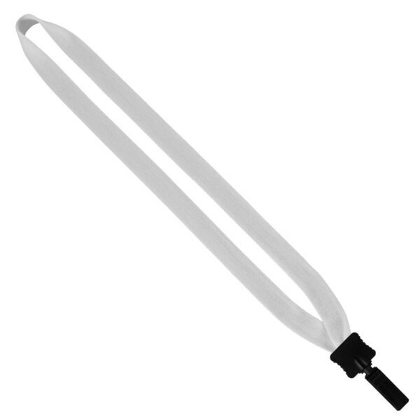 Cotton Lanyard with Plastic Clamshell & Bulldog Clip, 3/4"