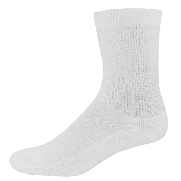 Non-Binding Cotton Blend Athletic Crew Socks
