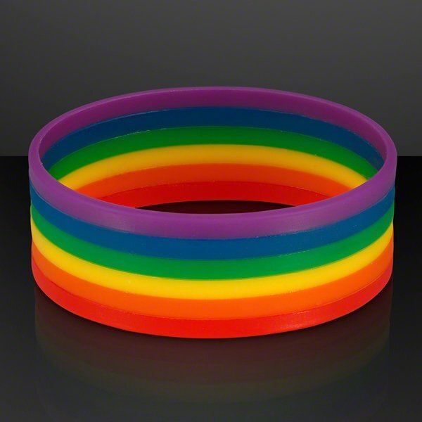 Rainbow Stretch Wide Silicone Bracelet
