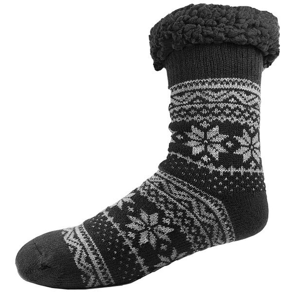 Sherpa Lined Snowflake Design Knit Socks