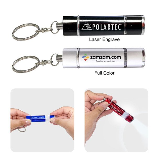Triangular LED Flashlight Key Chain